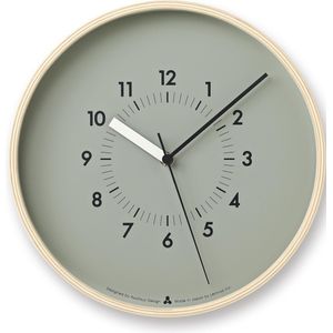 Lemnos AWA design klok Soso | Moderne wandklok met minimalistisch ontwerp | Eigenschappen: grijs, 25,4cm, 2 jaar garantie, Hout