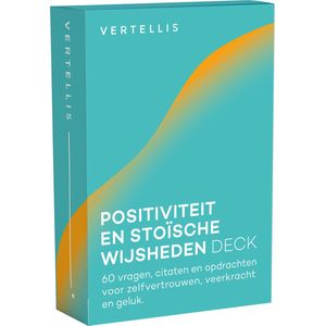 Vertellis | Positiviteit en Stoïsche Wijsheden Deck | vragenkaarten | 60 vragen, citaten en opdrachten voor zelfvertrouwen, veerkracht en geluk