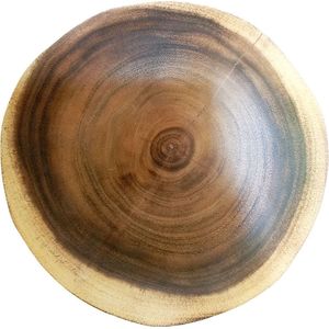 Floz Design houten platte schaal - lage schaal van hout - uit één geheel - geen lijmnaden - 20 x 4 cm - fairtrade