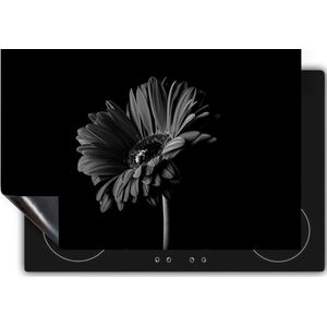 Chefcare Inductie Beschermer Rode Gerbera Bloem - Zwart Wit - 65x55 cm - Afdekplaat Inductie - Kookplaat Beschermer - Inductie Mat