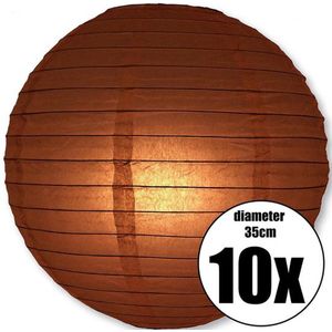10 bruine lampionnen met een diameter van 35cm