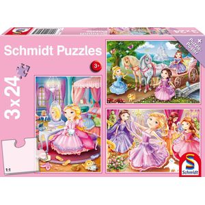 Schmidt Legpuzzel Sprookjesachtige Prinses Karton Roze 3-delig