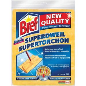 Bref - Dweildoek - Actieve Mircovezels - Geel - 2 X 70 cm - Bulkverpakking - 15 stuks
