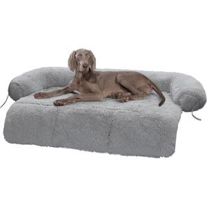 Kattenu hondenmand en honden automand XXL - 115 x 95 cm - Groot hondenkleed - Grijs