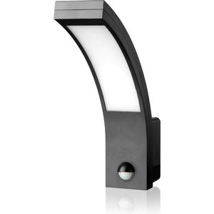 Buitenlamp met Bewegingssensor Antraciet IP65 15W 1000lm Koud Wit 5800K - Wandlamp Sensor Verlichting 9m / 140° - Buitenverlichting 230V