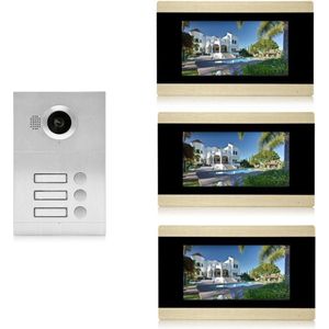 ID 3 knops buitenpaneel met 3 binnen-monitoren | Intercom | Video deurbel | IntercomDirect