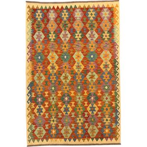 Kelim Tapijt - Vloerkleed - Oosterse - Handgeweven - Maat 192 x 287 CM (100%) Wol - kleurstoffen - schapenwol - Uit Afghanistan