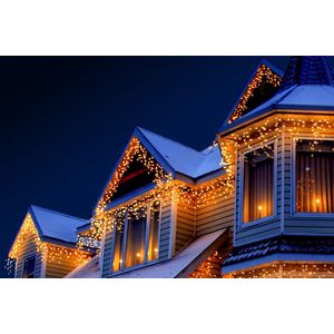 FlinQ ijspegelverlichting warm wit - Kerstverlichting ijspegel buiten - Led lichtgordijn - 1,80 meter led verlichting- Kerstverlichting - Kerstdecoratie -  96 LEDS