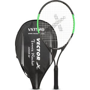 VectorX VXT-520 Tennisracket (Zwart/Groen, 26 inch, 3/4 Hoes) Materiaal: Aluminium | Goede Schokabsorptie | Zware Constructie