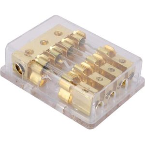 Auto Audio Circuit Zekeringhouder - 12V 60A - 1 op 4 manieren - 4GA(6GA/8GA)*3 in 8GA*4 uit .