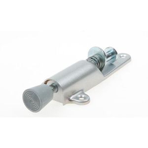 Kws Deurvastzetter aluminium/zilver met rubber dop en veer 25mm 1024-02