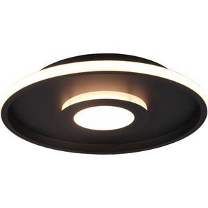 LED Plafondlamp - Badkamerlamp - Torna Asmaya - Opbouw Rond 35W - Spatwaterdicht IP44 - Dimbaar - Warm Wit 3000K - Mat Zwart - Aluminium