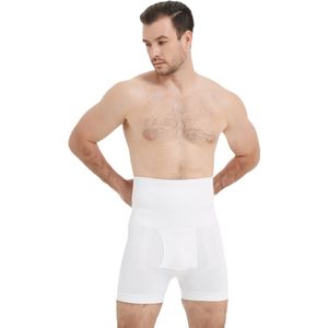Linorie Corrigerende Boxershort Mannen Hoge Taille Buikband Taillevormer - Wit - S