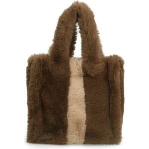 Manfield - Bruine fake fur handtas