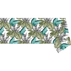 Raved Katoen Tafelzeil Jungle  140 cm x  180 cm - Groen - Blauw - Waterafstotend - Uitwasbaar Tafelzeil