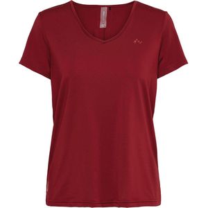 Only Play Nasha V-neck SS Training Shirt Sportshirt - Maat S  - Vrouwen - rood