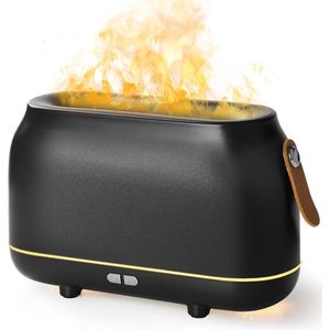Mini-ultrasone diffuser voor etherische oliën, vlamlicht, 7 led-kleuren, stille luchtreiniger, aroma-diffuser, vernevelaar voor parfumoliën, yoga, donker