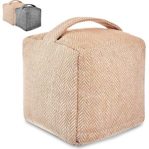 Deurstopperzak voor vloer - Wasbare Hoes - Extra Zwaar 1Kg - met Draagbeugel - Voor Thuis & Kantoor - Antislip Pads - In Beige Color