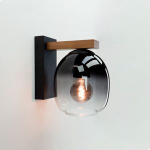 EGLO Filago Wandlamp - E27 - 20 cm - Bruin/Zwart - Glas