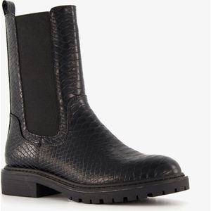 Blue Box dames croco chelsea boots zwart - Maat 37