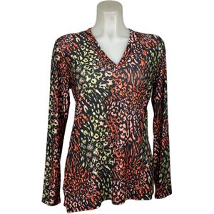 Angelle Milan – Travelkleding voor dames – Roze Groene blouse – Ademend – Kreukvrij – Duurzame Jurk - In 5 maten - Maat XL
