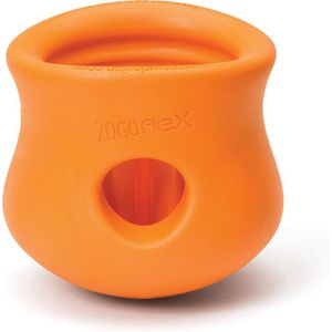 West Paw Toppl Zogoflex - Sterk Honden Speelgoed - Slowfeeder - Oranje - Large - 10 cm