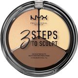NYX Professional Makeup 3 Steps To Sculpt - Light - Contour & Highlight - 3 x 5 gr
