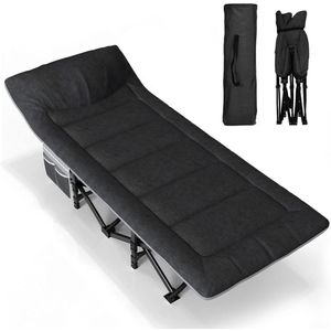 Campingbed, veldbed, inklapbaar, extra breed, opvouwbaar, veldbed, campingbed voor buiten, tuin, binnen