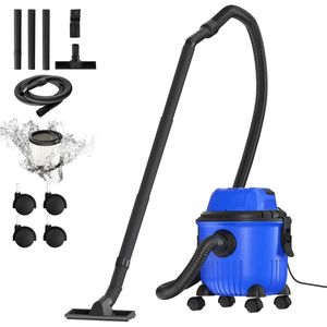 Rustive Stofzuiger - Industrieel - Voor Nat en Droog - 16Kpa - 1800W - Zakloos - 15L Capaciteit - 4 Zwenkwielen