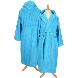 ARTG® Robezz - Badjas met Capuchon - 100% Badstof Katoen -Aqua Blue - Maat XXXL - (3XL)