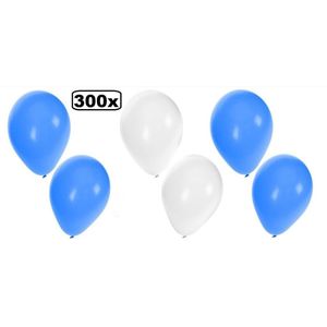 300x Ballonnen blauw/wit/blauw