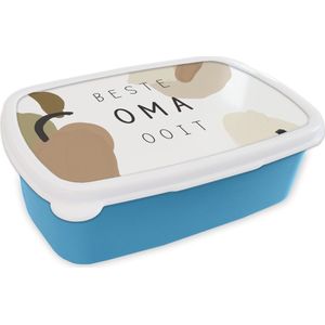 Broodtrommel Blauw - Lunchbox - Brooddoos - Beste oma ooit - Spreuken - Oma - Quotes - 18x12x6 cm - Kinderen - Jongen