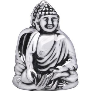 Quiges - 925 - Zilveren - Bedels -Sterling zilver - Beads - Boeddha Kraal Charm - Geschikt – voor - alle bekende merken - Armband Z489