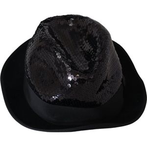 Zwarte Fedora Capello-hoed voor dames met pailletten van polyester