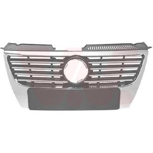 Volkswagen Passat, 2005 - 2010 - grille, sierlijsten, chrome, voor embleem van 150 mm
