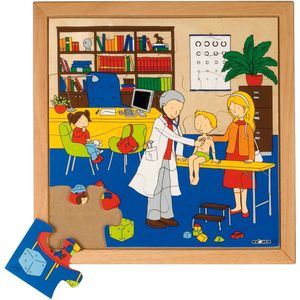Educo Kinderpuzzel Dokter - Legpuzzel - Houten speelgoed - Houten puzzel - Educatief speelgoed - Kinderspeelgoed - 16 stukjes