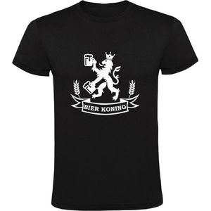 Bier Koning | Heren T-shirt | Zwart | Hollandse Leeuw | Nederland | Drank | Zuip Feest | Kroeg