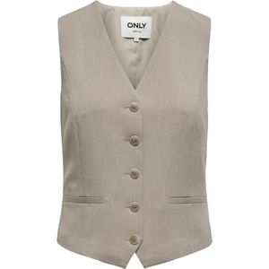 Only Gilet Onliris-hattie Waistcoat Tlr Noos 15331287 Taupe Gray/melange Dames Maat - 38