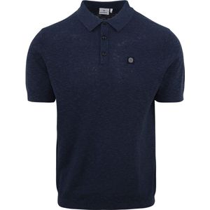 Blue Industry - M14 Poloshirt Linnen Donkerblauw - Modern-fit - Heren Poloshirt Maat XL