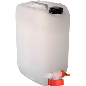 Jerrycan 25 Liter – met kraan – handig stapelbaar – UN gekeurd – voor water en gevaarlijke vloeistoffen – inclusief dop – totaal te legen