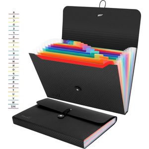 Rainbow Twill A4 Document Organizer - Draagbare Desktop Supplies - Accordeon Document Houder (2 Pack)