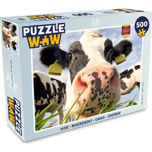 Puzzel Koe - Boerderij - Gras - Dieren - Legpuzzel - Puzzel 500 stukjes