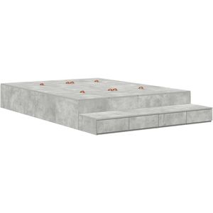 vidaXL - Opbergbedframe - Beton - Grijs - 160x200 - cm
