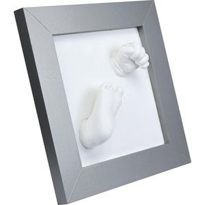 Dooky Gift handafdruk 3D Deluxe - Zilver frame - 3D hand en voet afdruk - Inclusief memory box