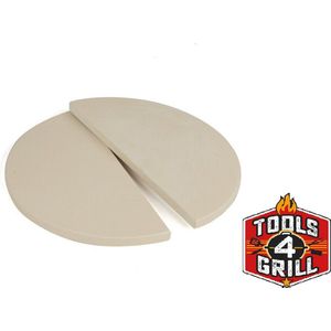 Tools4Grill half moon deflector plates 38 cm set a 2 stuks 23 inch kamado