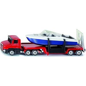 Siku - 1613 - Dieplader met Boot - Rood/Blauw/Wit - Metaal/Kunststof