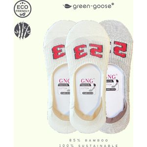 green-goose® Bamboe Sneakersokken | Roosjes | 3 Paar | Damessokken | Maat 35 - 38 | Grijs | Paars | Creme | Roze | Groen | Duurzaam en Comfortabel | 95% Bamboe