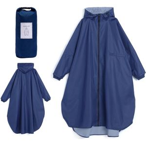 Waterdichte regenjas voor dames - lichtgewicht regenponcho met capuchon en mouwen - opvouwbare regenkleding - windjack met zak - lange stijl