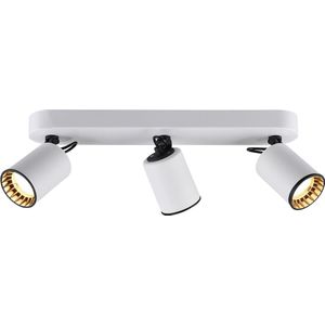 LED Plafondspot - Torna Pirlo - GU10 Fitting - 3-lichts - Rechthoek - Mat Wit - Aluminium