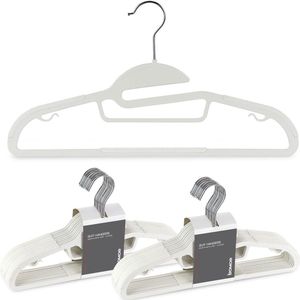 bomoe Kledinghanger set Edvin Ivoor - 20 Universele Kleerhangers - Ruimtebesparende Metalen Hangers voor Pakken, Broeken en veel meer - Anti-slip Rubber Coating Jassenhangers